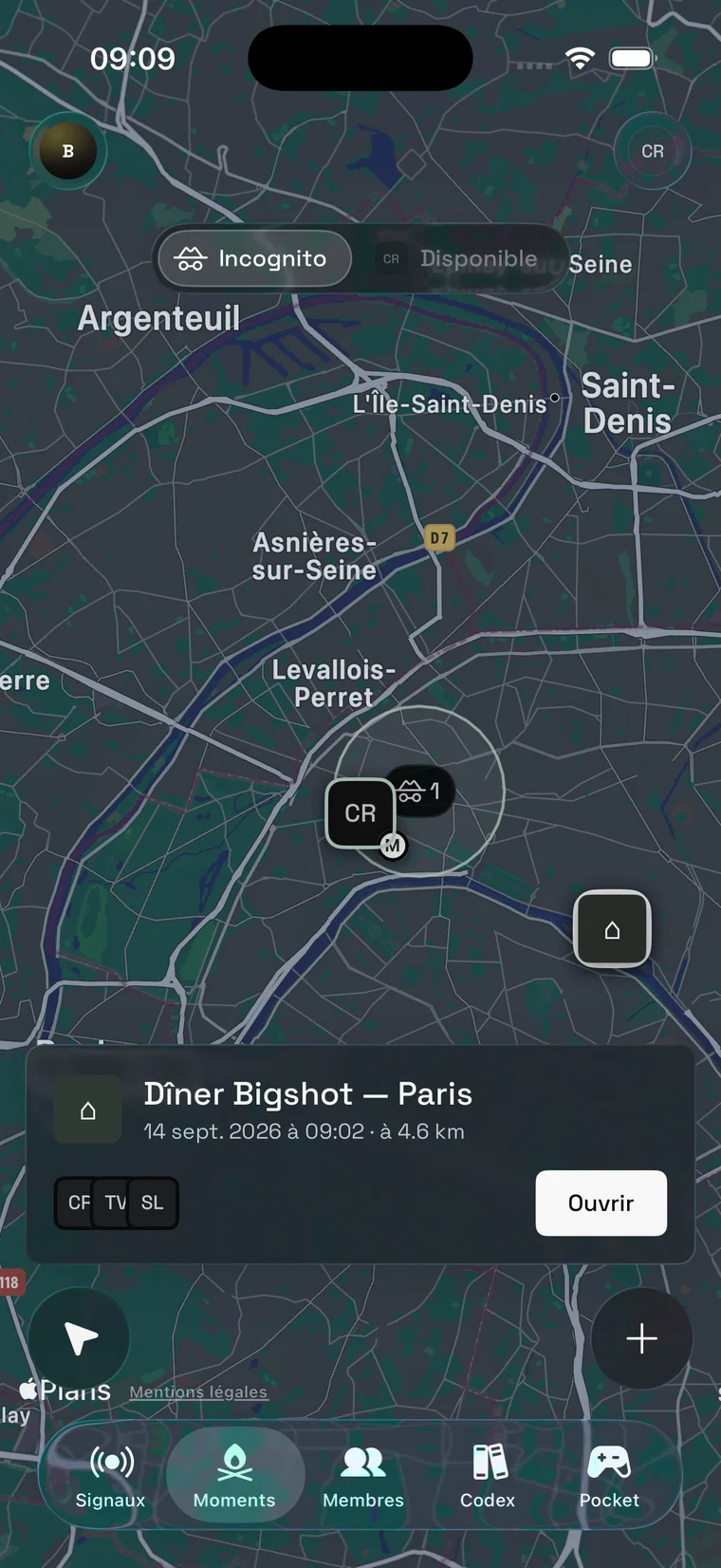Moments — The Society sur iOS